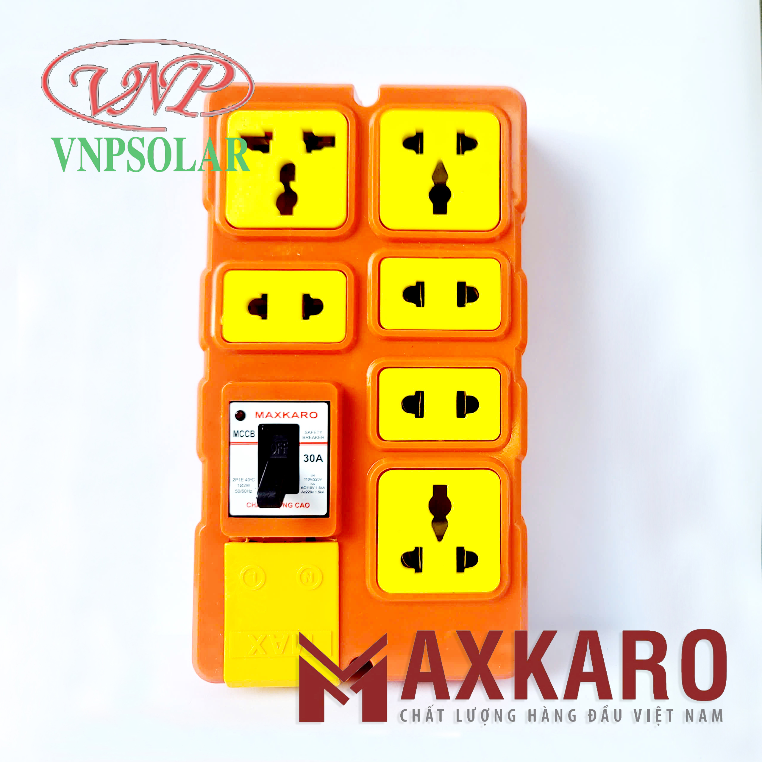 Ổ cắm chịu tải 6 lỗ mới đa năng chống cháy chống va đập có lõi sứ