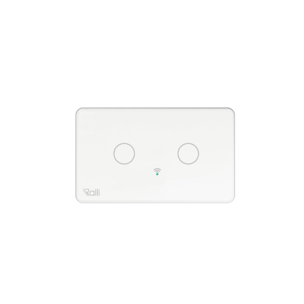 Công tắc cảm ứng thông minh wifi 2 công tắc mặt trắng - Rạng Đông