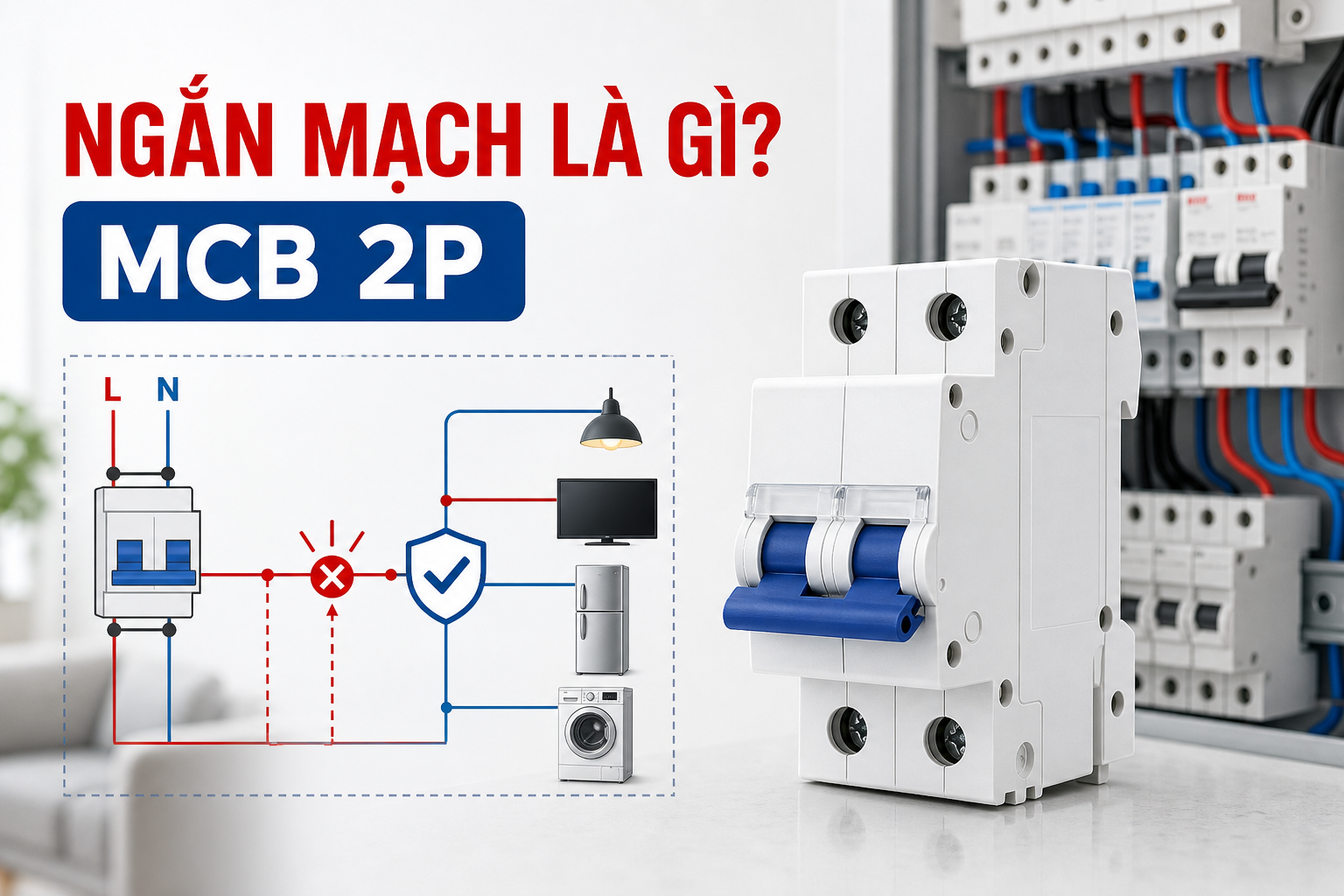 Hiện tượng ngắn mạch là gì? Vì sao nên dùng CB MCB Rạng Đông 2 tép?